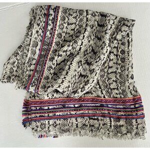 Roberto Cavalli Womens Scarf Modal Snake Print Fringe Edge 54” x 54” Shawl Wrap